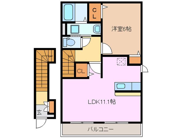 エスペランサ・津　Ｂの物件間取画像